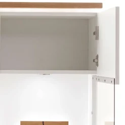 Highboard Vitrine in Soft White und Wildeiche - Yordyn^Wohnen Sale