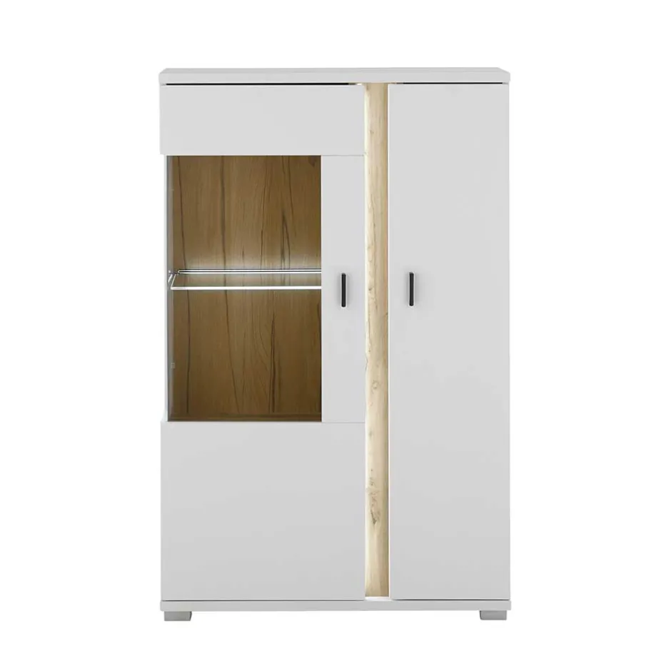 Wohnen Highboard Vitrine mit LED Beleuchtung - Racelyn