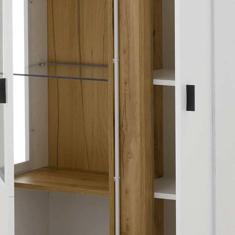 Wohnen Highboard Vitrine mit LED Beleuchtung - Racelyn