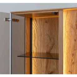 Wohnen Highboard Vitrine mit LED Beleuchtung - Cocondar
