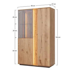 Wohnen Highboard Vitrine mit LED Beleuchtung - Cocondar
