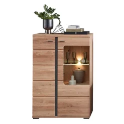 Highboard Vitrine mit LED Beleuchtung - Latenda^Wohnen Clearance