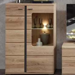 Highboard Vitrine mit LED Beleuchtung - Latenda^Wohnen Clearance