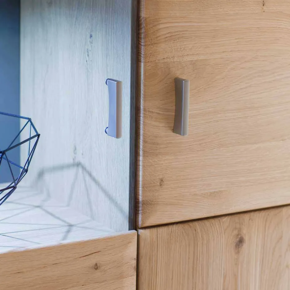 Highboard Vitrine Vernella aus Eiche hell geölt^Wohnen Clearance