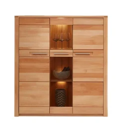 Highboard Vitrinenschrank aus Kernbuche massiv - Amyonta^Wohnen Discount
