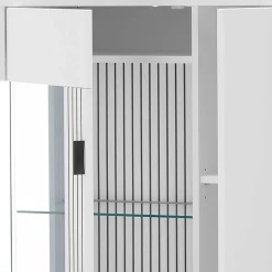 Wohnen Highboard-Vitrine in Weiß - Dualkos