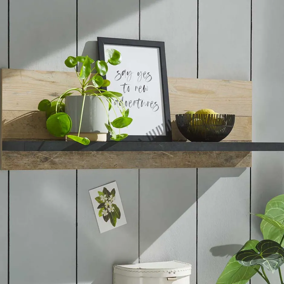 Hängeboard in Holz verwittert & Anthrazit - Garisa^Wohnen Outlet