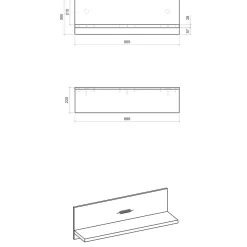 Hängeboard in Holz verwittert & Anthrazit - Garisa^Wohnen Outlet