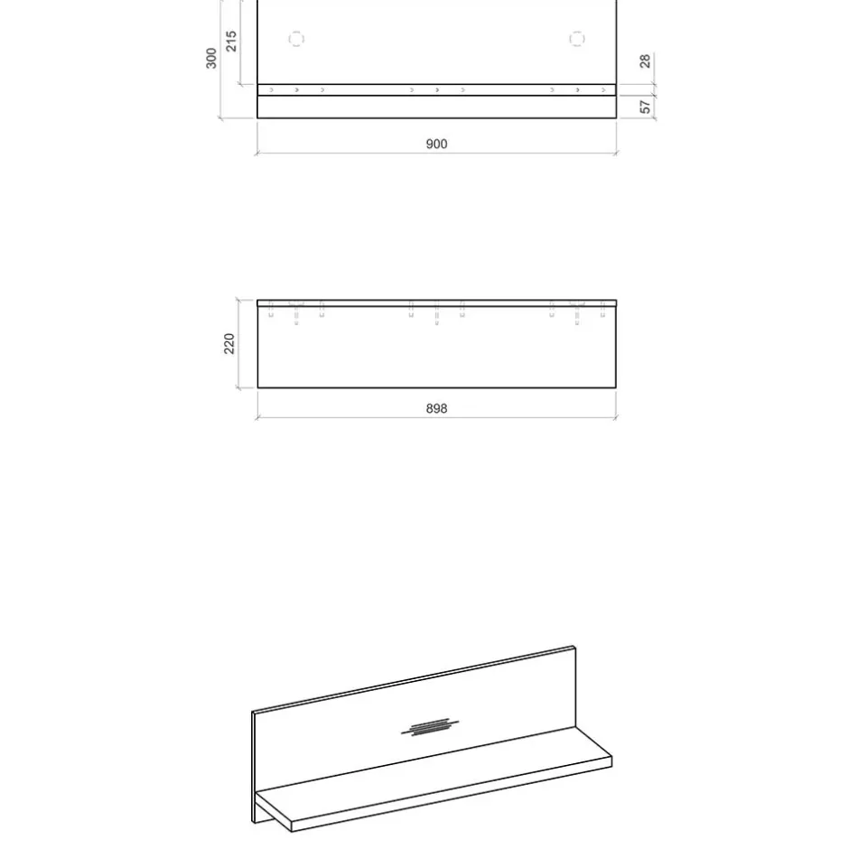 Hängeboard in Holz verwittert & Anthrazit - Garisa^Wohnen Outlet