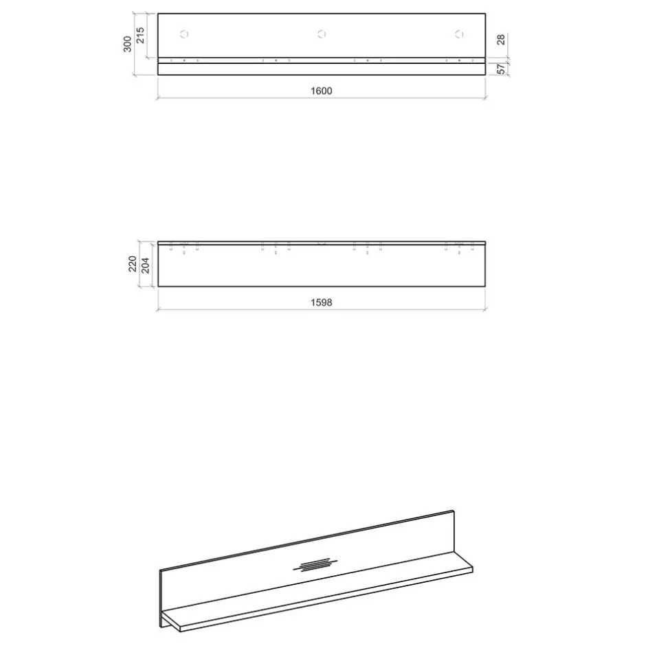 Hängeboard in Holz verwittert & Anthrazit - Garisa^Wohnen Outlet