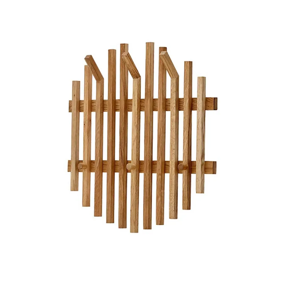 Wohnen Hänge-Garderobe aus Eichenholz Leisten - Gangizo