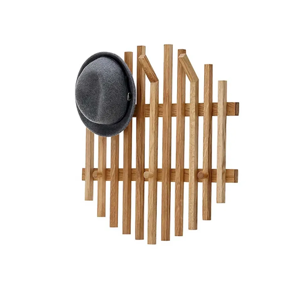 Wohnen Hänge-Garderobe aus Eichenholz Leisten - Gangizo