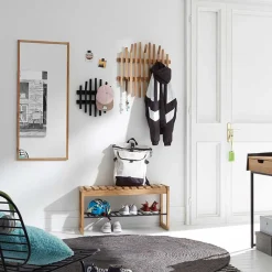 Wohnen Hänge-Garderobe aus Eichenholz Leisten - Gangizo