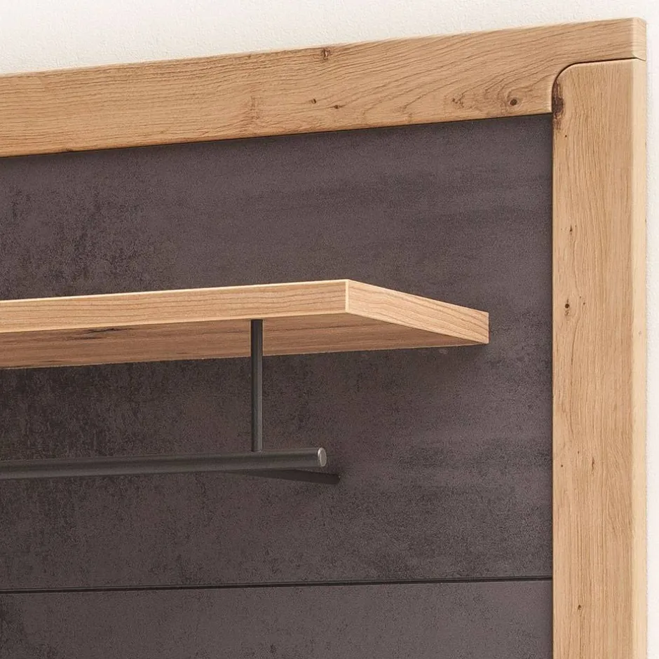 Hängegarderobe in Dunkelgrau und Wildeiche - Carry^Wohnen Hot