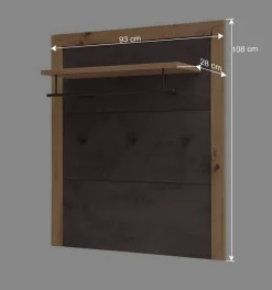 Hängegarderobe in Dunkelgrau und Wildeiche - Carry^Wohnen Hot