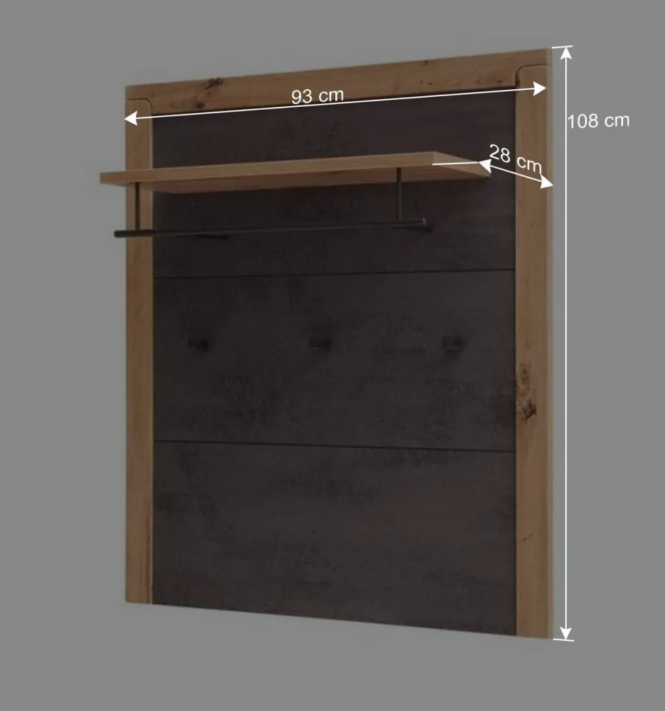 Hängegarderobe in Dunkelgrau und Wildeiche - Carry^Wohnen Hot