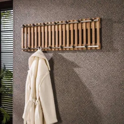 Wohnen Hängegarderobe in Mangoholz Sandfarben - Imparacta