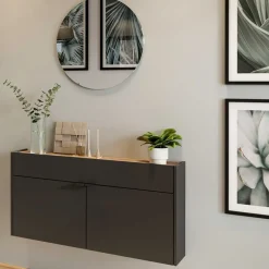 Wohnen Hängende Flurkommode & Spiegel - Sidgarus (zweiteilig)