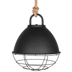 Wohnen Hängende Industrial Lampe in Schwarz Metall - Rock