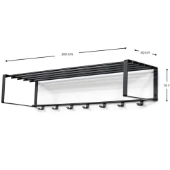 Wohnen Hängende Stahlgarderobe in Taupe - Satroni