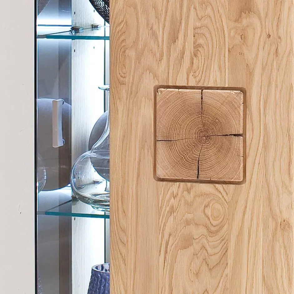 Hängende Vitrine in Eiche Bianco teilmassiv Pontros 1-türig^Wohnen New