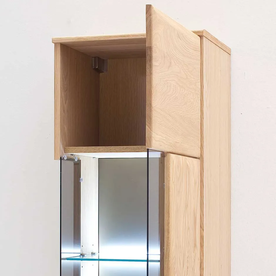 Hängende Vitrine in Eiche Bianco teilmassiv Pontros 1-türig^Wohnen New