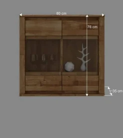 Wohnen Hängende Vitrine Nadalia aus Wildeiche Massivholz