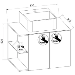 Hängende Waschkommode mit Becken in Weiß - Ziovarica^Wohnen Clearance