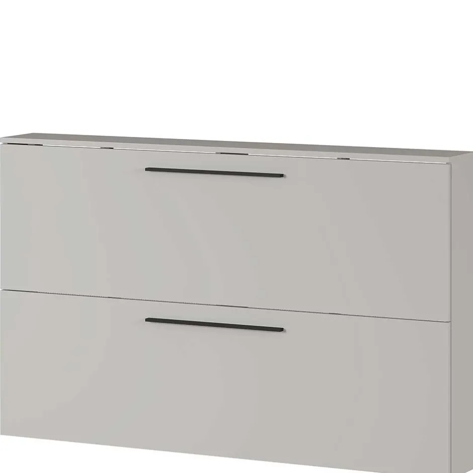 Wohnen Hängender Schuhklappenschrank in Hellgrau - Orica