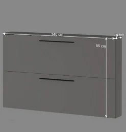 Wohnen Hängender Schuhklappenschrank in Hellgrau - Orica