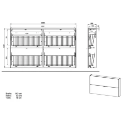 Wohnen Hängender Schuhschrank 140 cm breit - Point