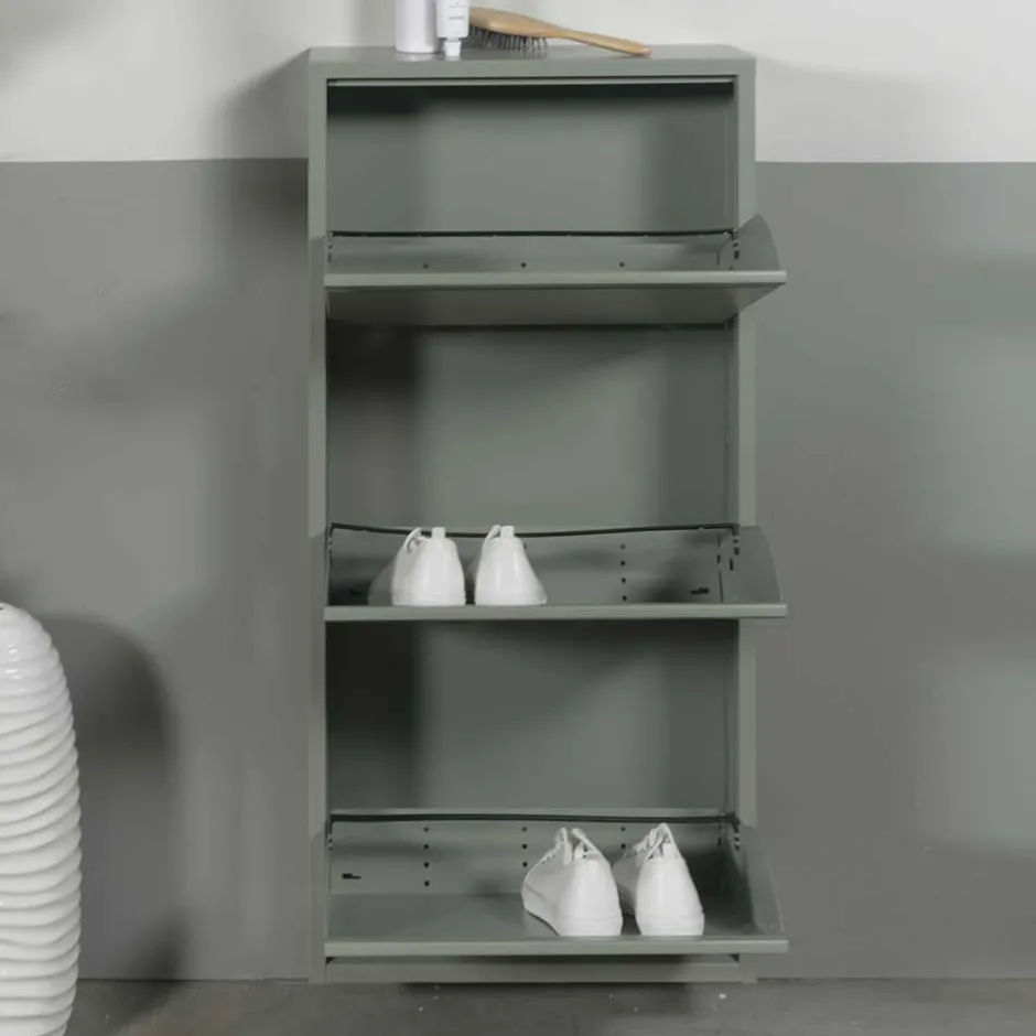 Wohnen Hängender Schuhschrank in Graugrün - Bombasti
