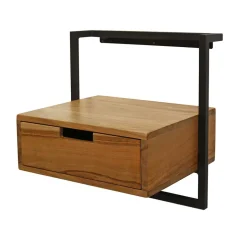 Wohnen Hängender Wand-Nachttisch aus Akazie Massivholz - Lescas