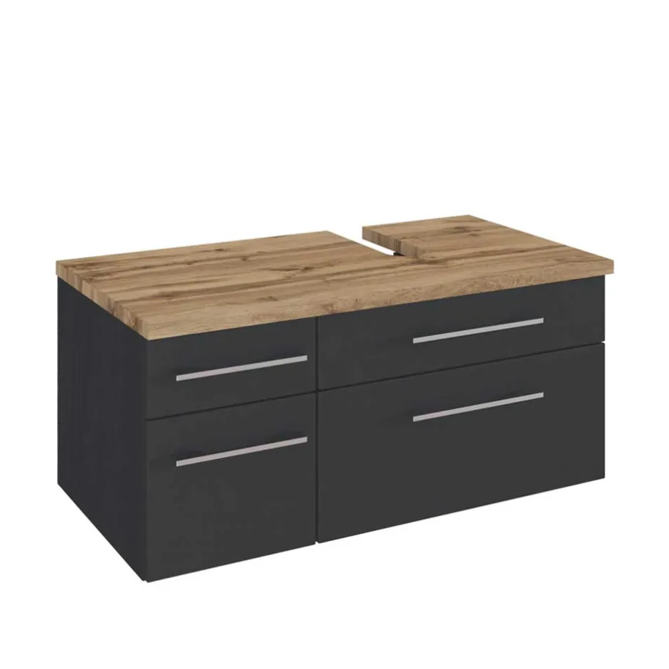 Hängender Waschbeckenschrank in Grau - Estregos^Wohnen Clearance