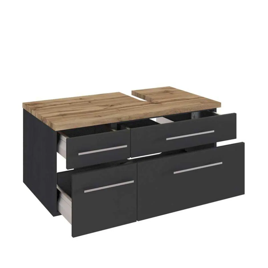 Hängender Waschbeckenschrank in Grau - Estregos^Wohnen Clearance