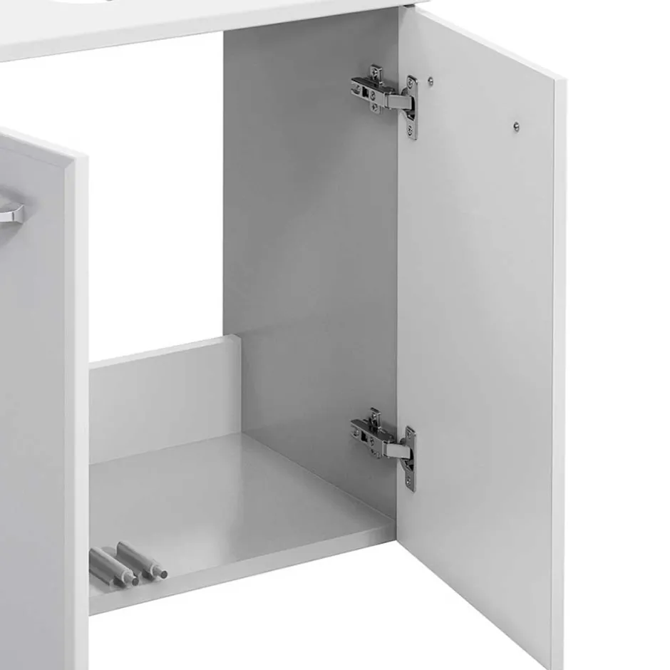 Wohnen Hängender Waschbeckenunterschrank in Weiß - Estateas