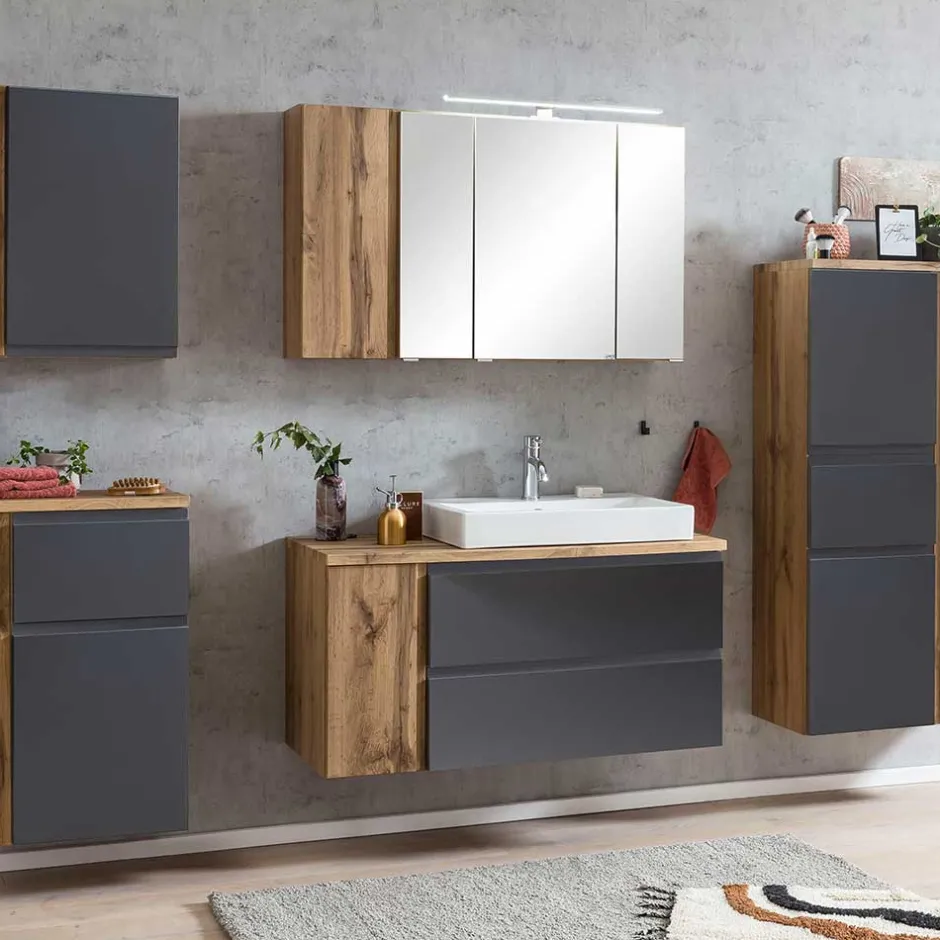 Wohnen Hängender Waschplatz mit Schubladen & Tür - Jambi