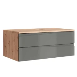 Hängender Waschtisch in Grau und Wildeichefarben - Join^Wohnen Hot