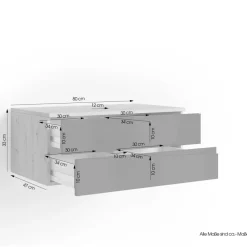 Hängender Waschtisch in Grau und Wildeichefarben - Join^Wohnen Hot