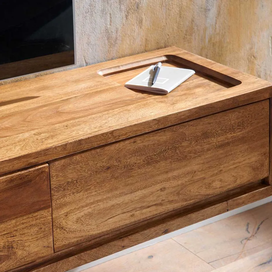 Wohnen Hängendes TV Lowboard mit drei Schubladen - Baham