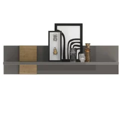 Hängeregal in Dunkelgrau Hochglanz & Eiche - Eracosta^Wohnen Online