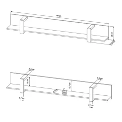 Hängeregal in Schwarz - 180 cm - Dudleys^Wohnen Online
