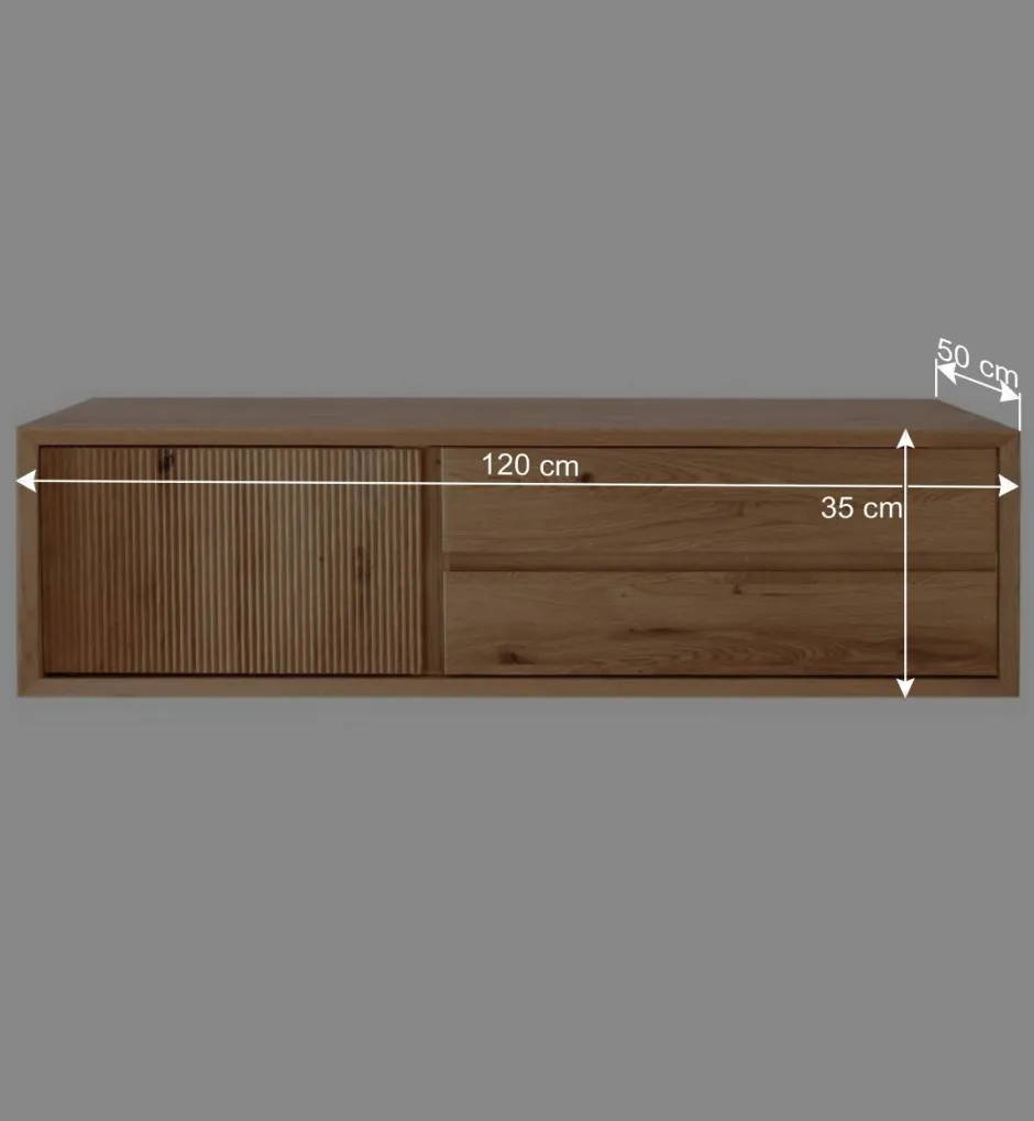 Wohnen Hänge-TV-Board aus Wildeiche - Fredellia
