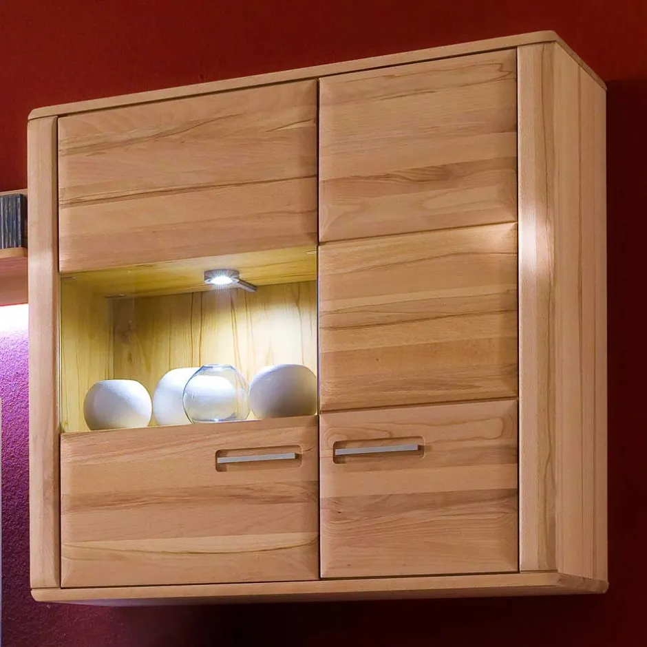 Wohnen Hängevitrine Athias aus Kernbuche teilmassiv