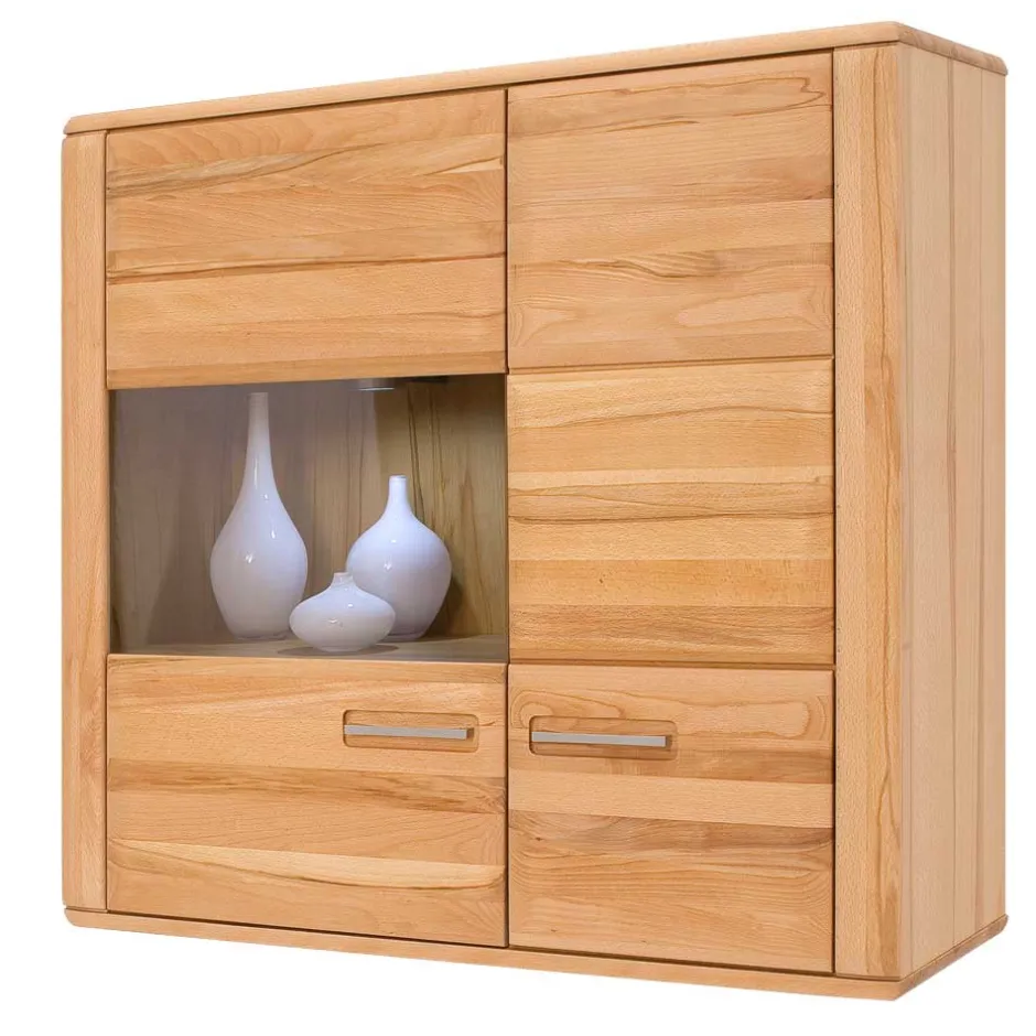 Wohnen Hängevitrine Athias aus Kernbuche teilmassiv