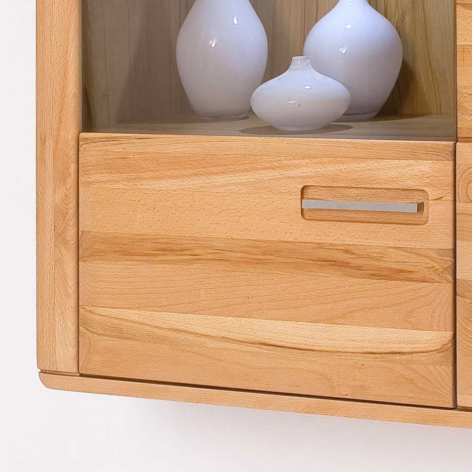 Wohnen Hängevitrine Athias aus Kernbuche teilmassiv