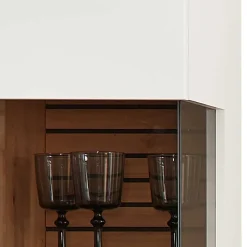 Wohnen Hängevitrine in Weiß und Wildeiche NB - Niam