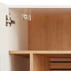 Wohnen Hängevitrine in Weiß und Wildeiche NB - Niam