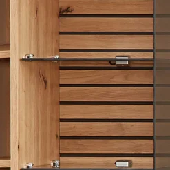 Wohnen Hängevitrine in Weiß und Wildeiche NB - Niam