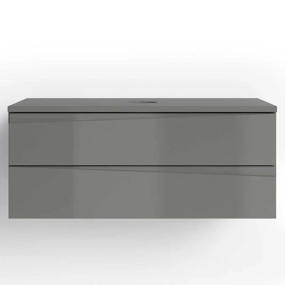 Hänge-Waschtisch in Anthrazit mit Hochglanz Front - Hatai^Wohnen Discount